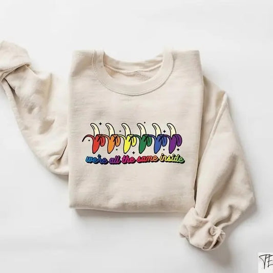 We're All The Same Inside, Rainbow Color Bananas Pride Tee, Funny Pride Tee, LGBTQ+ Shirt, Pride Gifts, Trans Pride,...