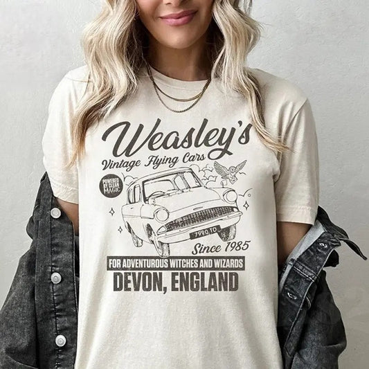 Weasley's Vintage Flying Car Shirt, Universal Studios Shirt, Harry Potter Shirts Unisex Full Size