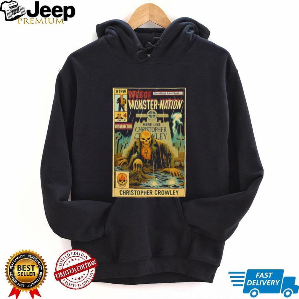 Web of Monster Nation Christopher Crowley skeleton comic shirt