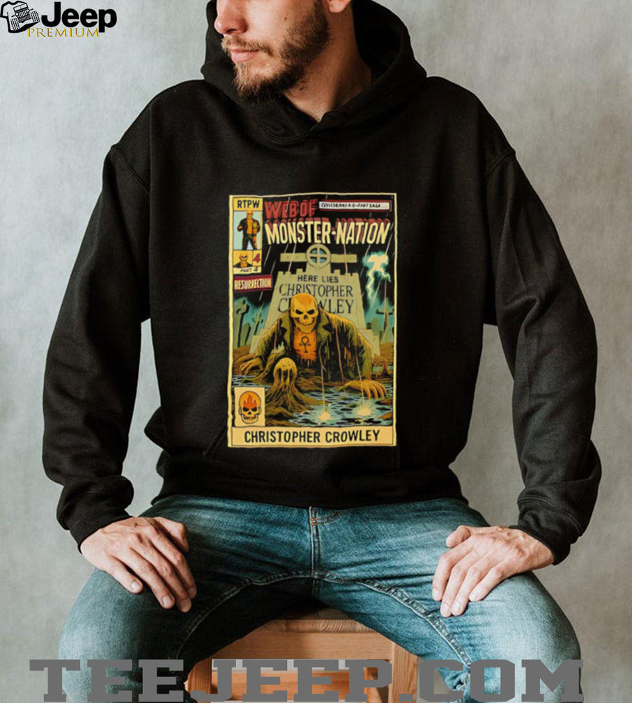 Web of Monster Nation Christopher Crowley skeleton comic shirt