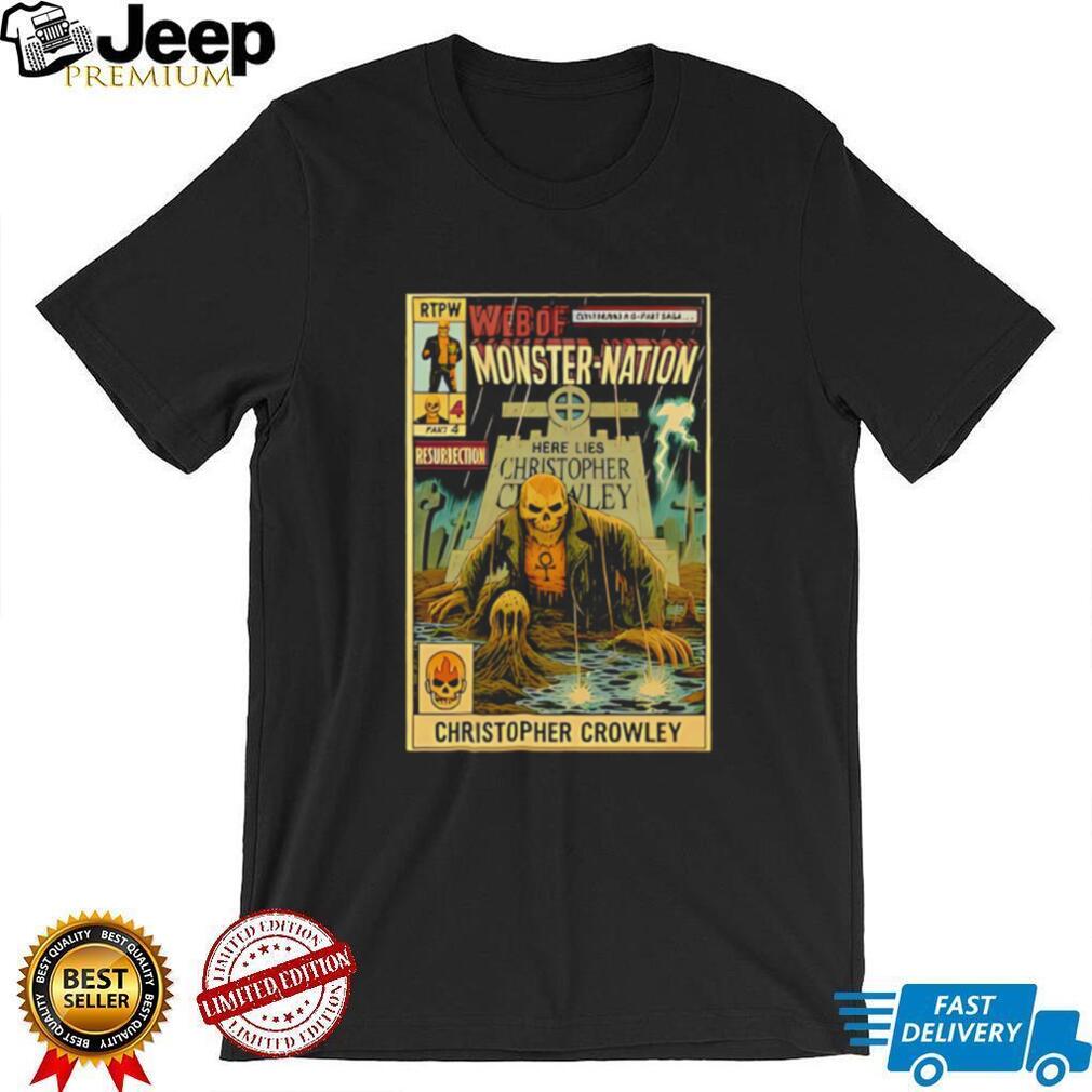 Web of Monster Nation Christopher Crowley skeleton comic shirt