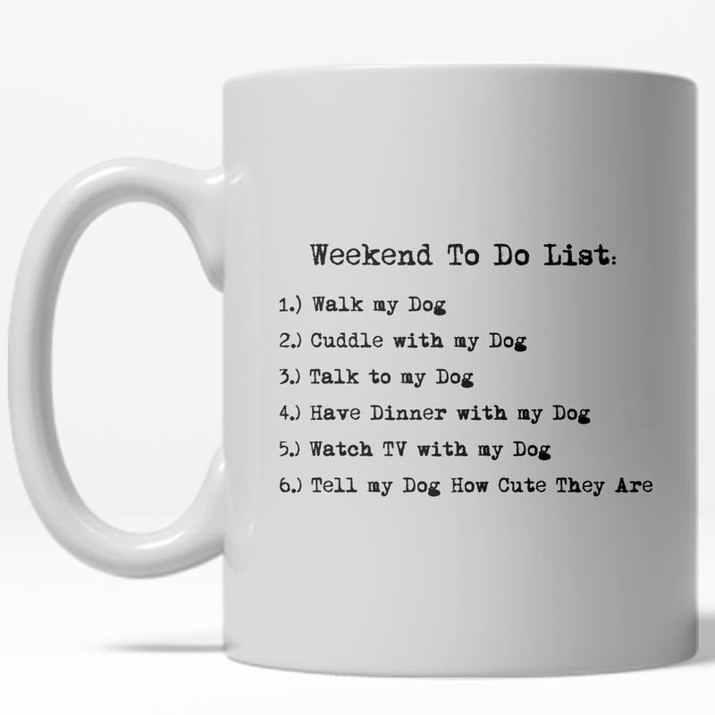Weekend to Do List Mug Funny Sarcastic Coffee Cup - 11oz Funny Coffee Mugs Ceramic Printed Drinkware Cup