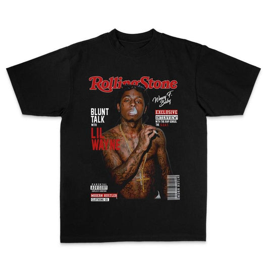Weezy F.Baby Rolling Stone Unisex Heavy Cotton Tee Gildan 5000 Graphic Crew Neck Short Sleeve Classic Fit 100% Cotton