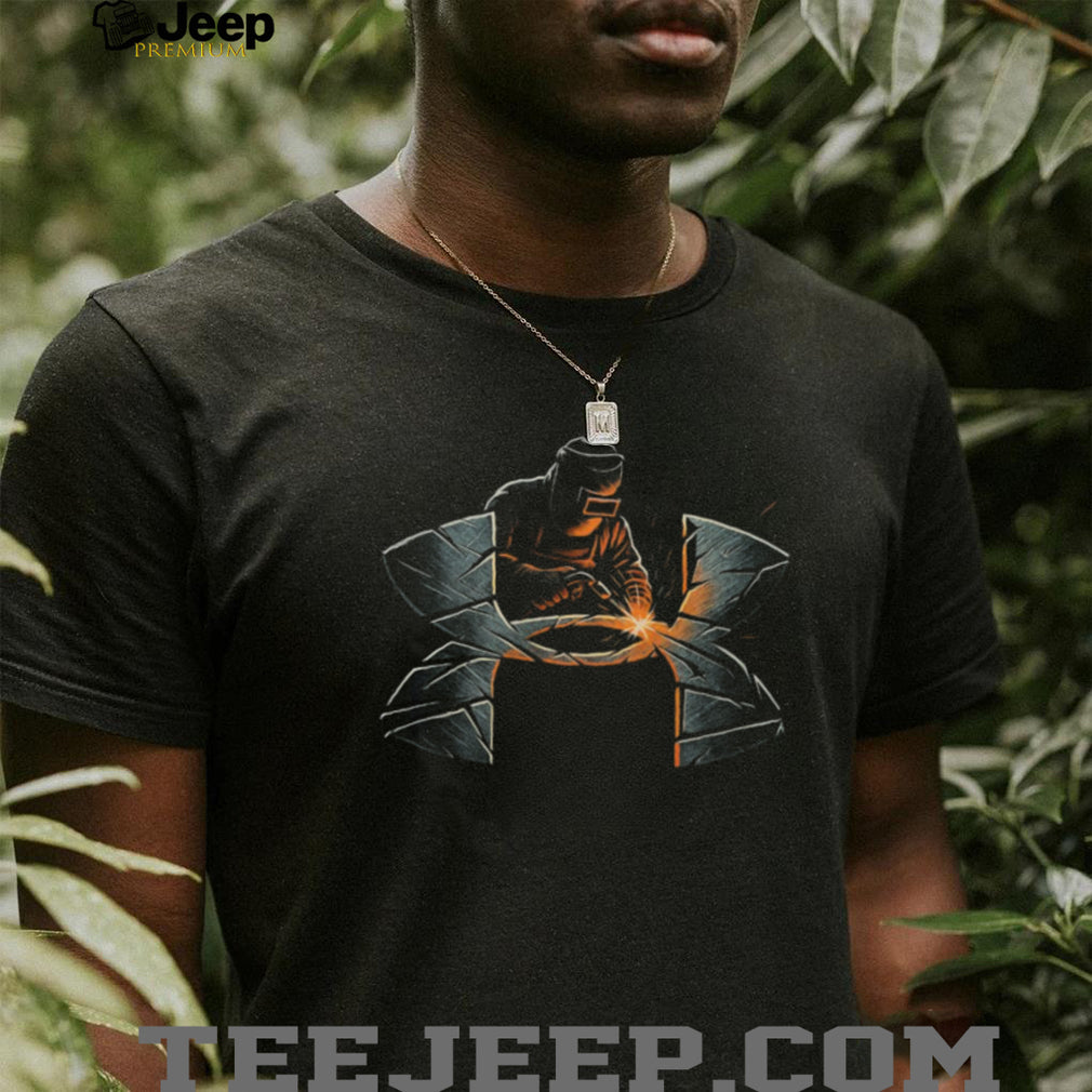 Welder Under Armour Style Iron Worker Welding Art T Shirt