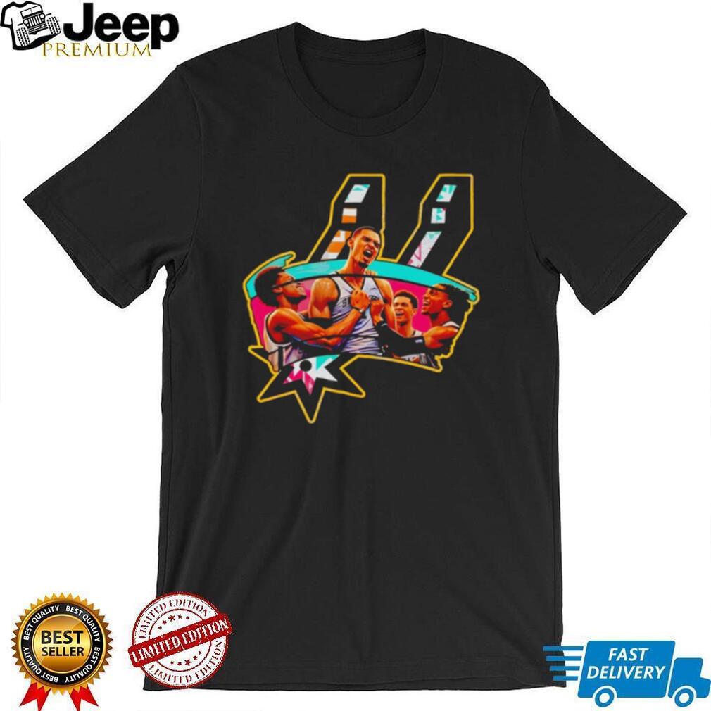Wembanyama Spurs Logo Celebration Abstract Art T Shirt