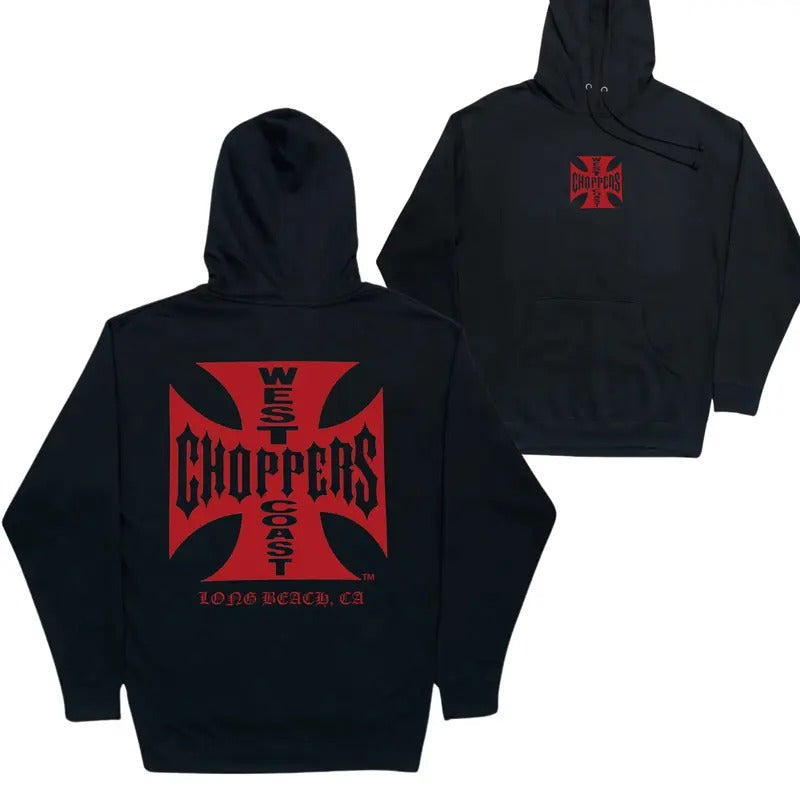 West Coast Choppers OG Classic Hoodie, Motorcycle Hoodie, Choppers Shirt, Graphic Hoodie For Men, Unisex Cotton Tops, Menswear Collar