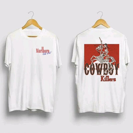 Western Cowboy Skeleton Killer 90s T Shirt, Cowboy Killer Western Style Two Sided Tee, Country Concert Shirt, Western T Shirts, Unisex T-Shirt, Gifts For Men Women, Short Sleeve Tee Shirt