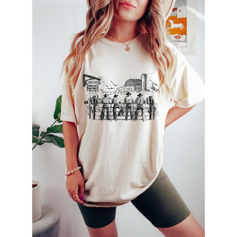 Western Cowboys Oversized Shirt, Vintage Tshirt, Cowboy Shirt, Rodeo Cowgirl Tee, Rodeo Shirt, Country  T-shirt, sweater...