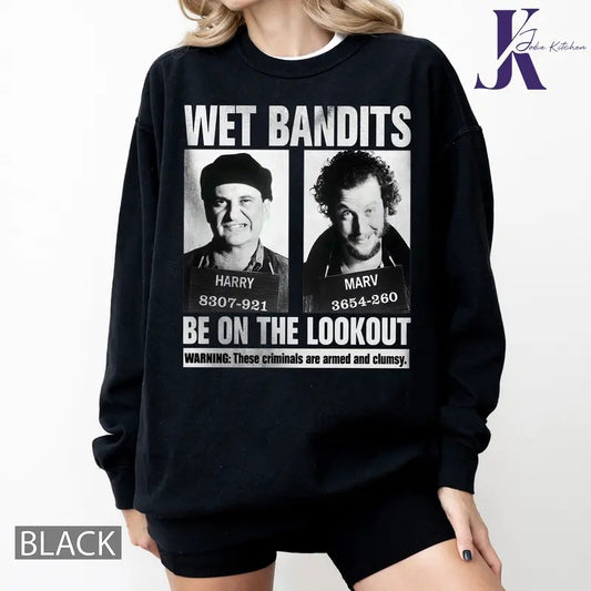 Wet Bandits Mugshot Shirt, Home Alone Christmas Shirt, Christmas Movie Sweatshirt, Armed and Clumsy Criminals, Festive Sweatshirt