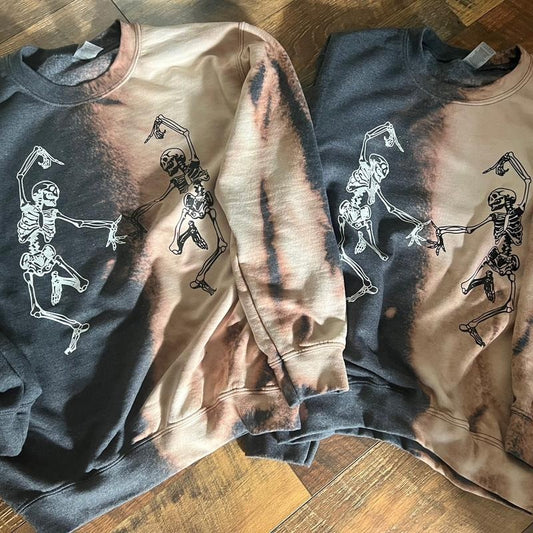 Wet bleach skeleton sweater no hood