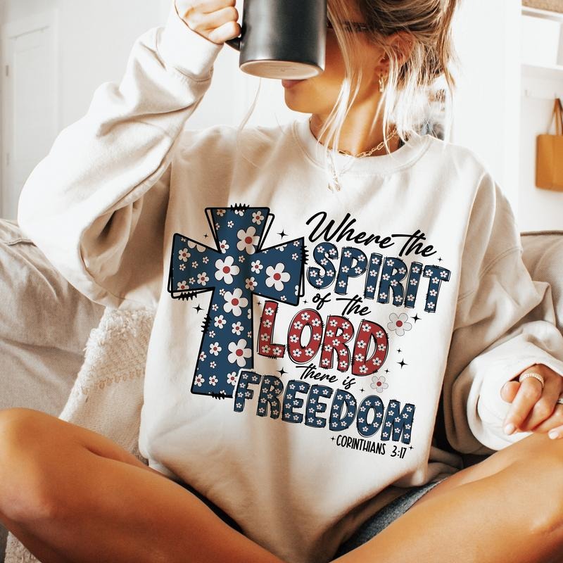 Where The Spirit Of The Lord Shirtis There Is Freedom Shirt4th Of July Shirtjesus Shirtamerica Shirtchristian 4th Of July Shirtfloral Cross Shirt  T-shirt, sweater and Hoodie