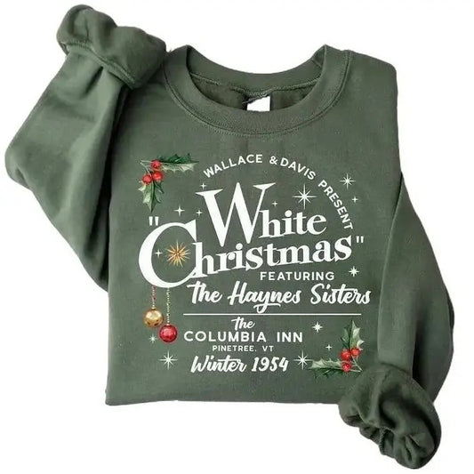 White Christmas Movie Sweatshirt, Wallace and Davis Sweater, Haynes Sisters Crewneck, Christmas White Movie 1954 Sweatshirt Cotton Menswear