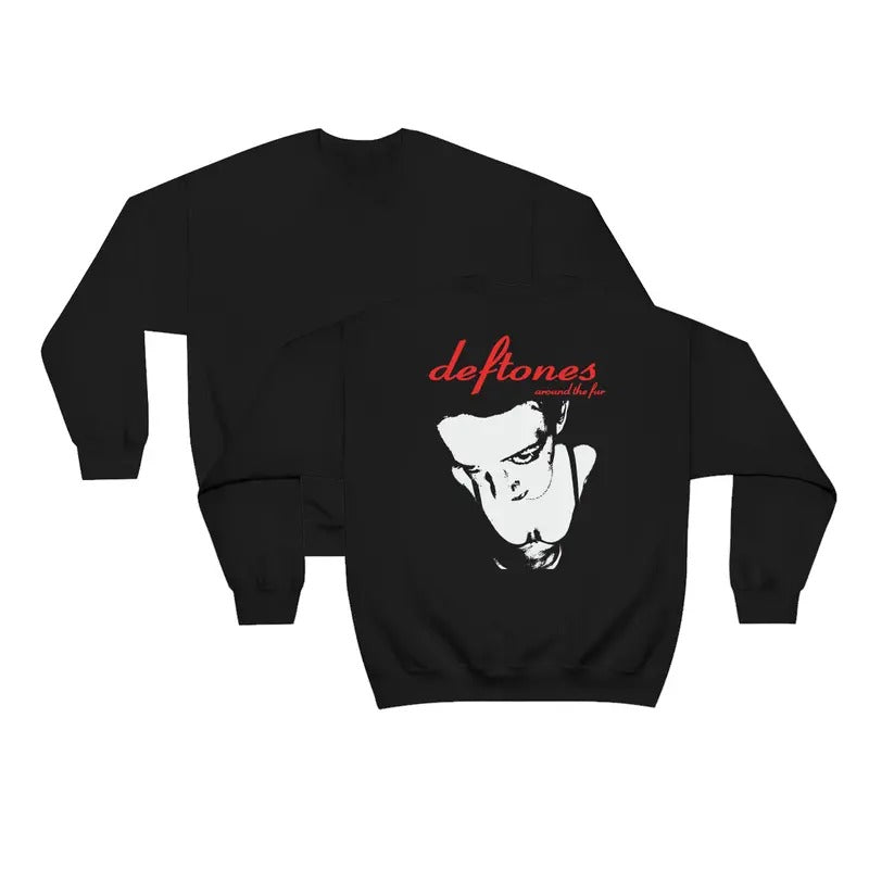 White Pony Deftones Back Sweatshirt, Vintage Gothic Shirt, Deft0nes Fan 90's Fashion, Unisex Long Sleeve Crewneck, Casual Clothing