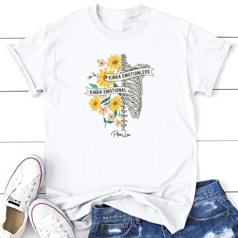 Kinda Emotional Kinda Emotionless Graphic Tee, Proudly Printed In The USA, Tee Gray / White, #sassy #cute #colorprint...