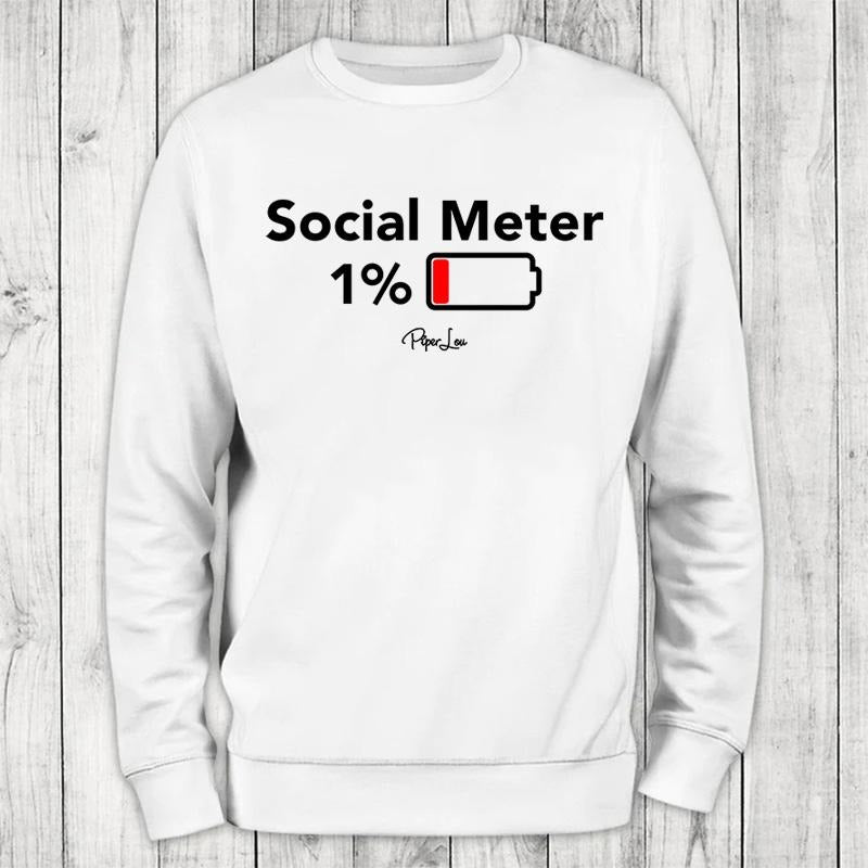 Social Meter Sweatshirt, Proudly Printed In The USA, Sweatshirt Gray / White, #sassy #cute #colorprint T-Shirts, Hoodie
