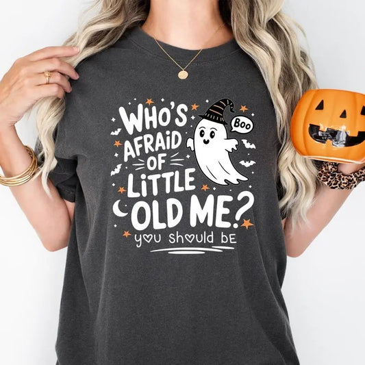 Who's Afraid of Little Old Me , Halloween Ghost Shirt, Songer Fangirl, Gift For Her, Halloween Shirt, Fall Tshirt, Cute Ghost, T-shirt Cotton Crewneck Shortsleeve Basic Casual Unisex