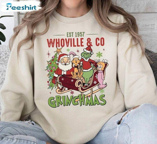 Whoville University Sweatshirt, Awesome Christmas Long Sleeve Unisex