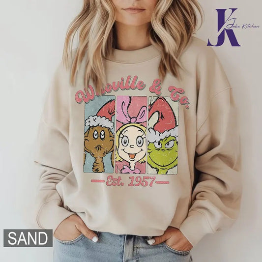 Whoville University Sweatshirt, Grinc Christmas Shirt, Christmas Movie Shirt, Retro Christmas Whoville Sweater, Grinc Nostalgia Xmas T-Shirt.style{n002}2