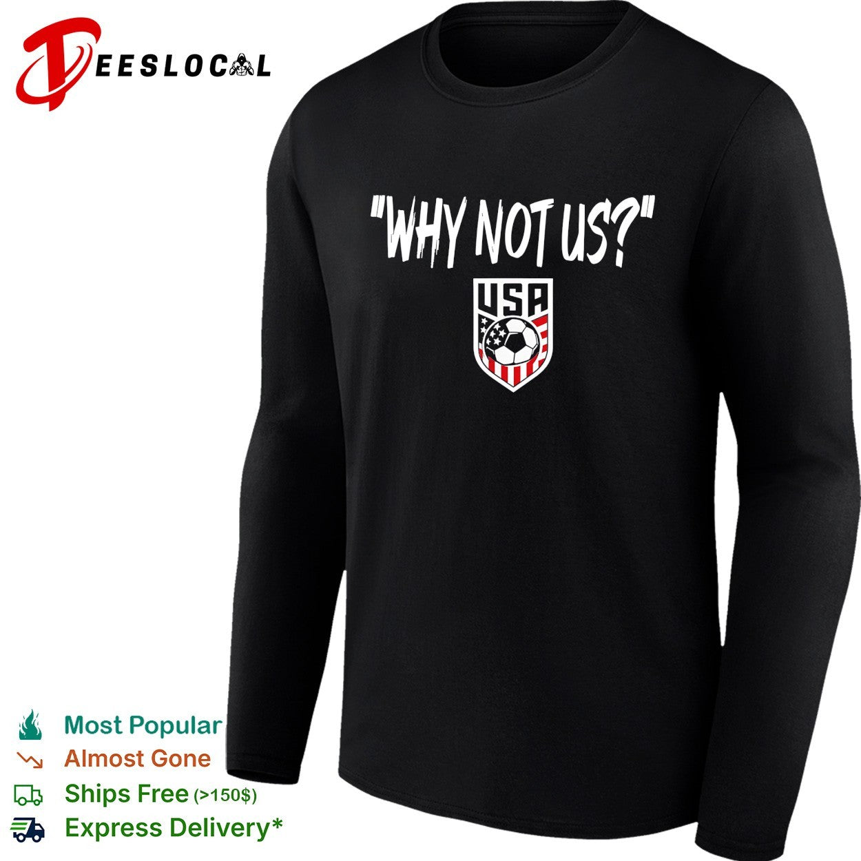 Why not us USA soccer badge shirt
