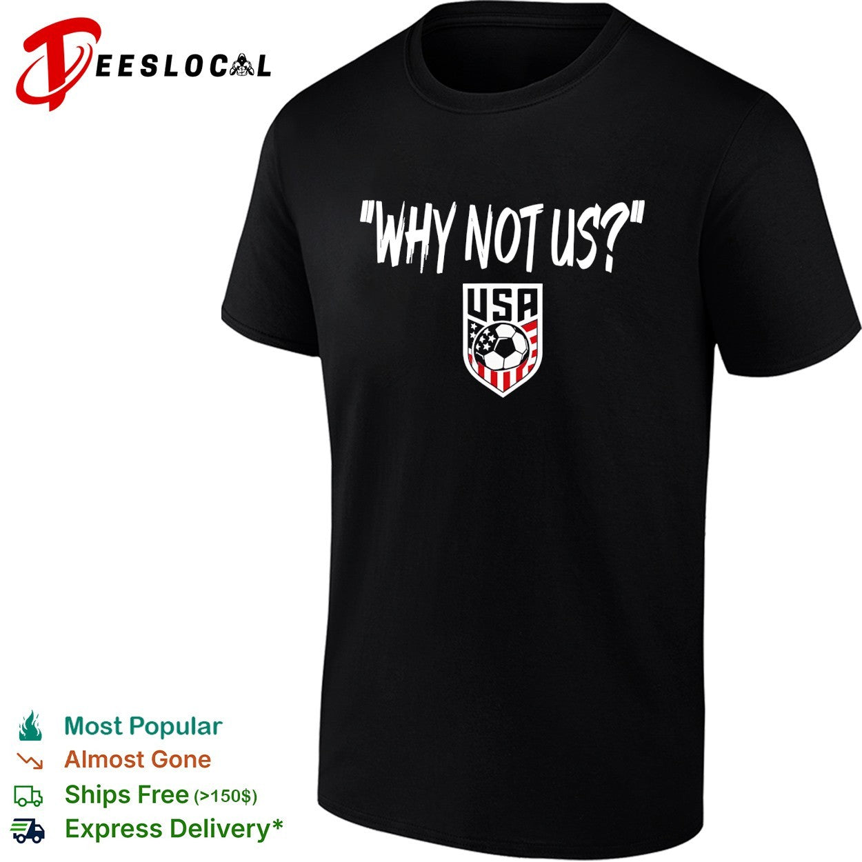 Why not us USA soccer badge shirt