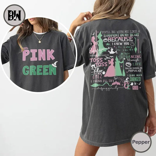 Wicked Defy Gravity Comfort Colors Shirt, Pink Green Shirt, Wicked Defy Gravity Shirt, Wizard of Oz shirt Broomstick,...
