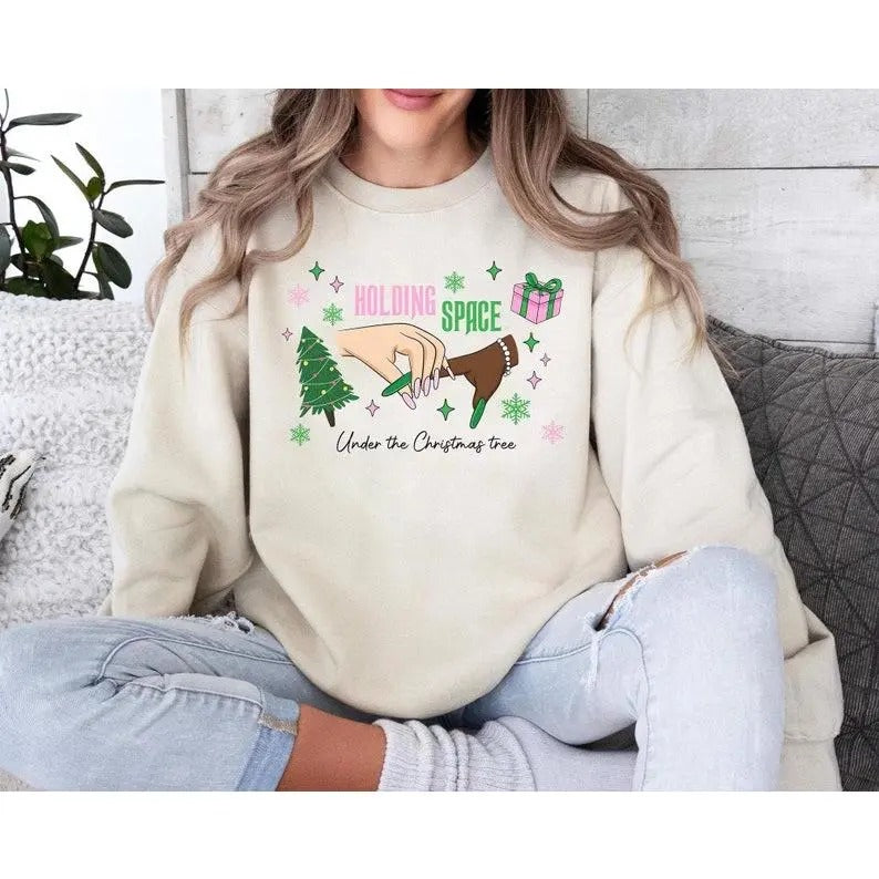 Wicked Holding Space Christmas Sweatshirt, Finger Hold Defying Gravity Sweatshirt, Holding Space Xmas Shirt, Wicked The Musical Movie Shirt