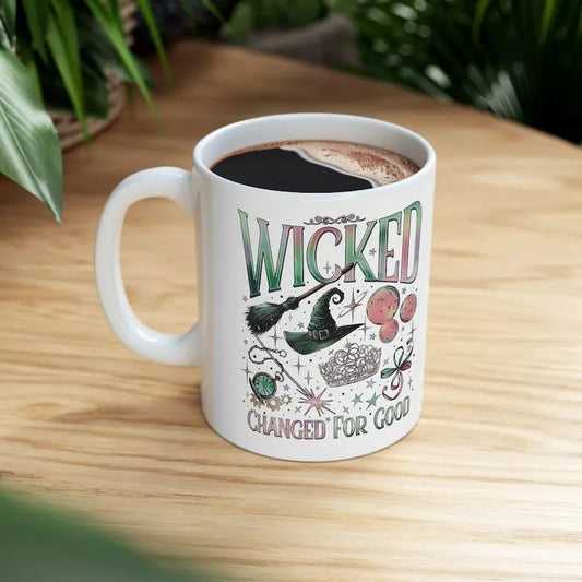 Wicked Mug, Wicked Changed For Good Mug, Wicked Defy Gravity Mugs, Wizard of Oz Mugs,Wizard of Oz shirt Broomstick, Wicked Movie Fan Mug,