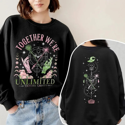Wicked Together We're Unlimited Sweatshirt, Defying Gravity Broomstick Magic Wand Shirt, Wicked Movie Tee Shirt, Wizard Movie T-Shirt, Wicked Movie Merch