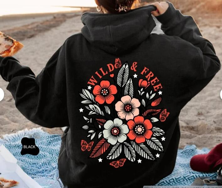 Wild And Free Hoodie, Wild And Free Sweatshirt, Wildflower Sweatshirt, Freedom Hoodie, Country Hood
