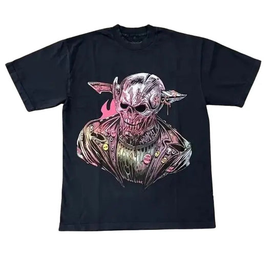 Wild Bunch Portrait 1486 T-Shirt, Vintage Graphic Tees Skull Gothic Biker Grunge Y2k Emo Scene Amity Affliction Style Clothes Men Women Streetwear