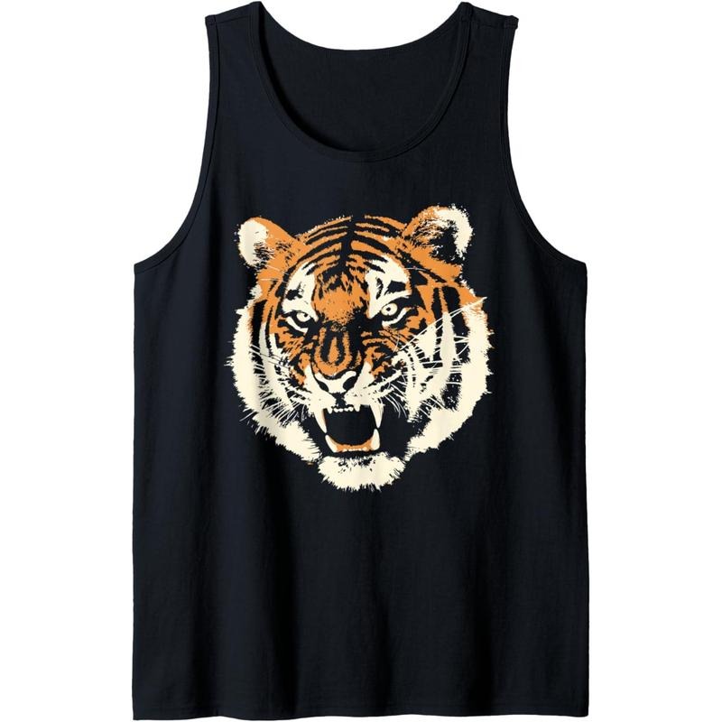 Wild tiger head apparel | Savage angry animal Tank Top MADE IN USA T-Shirts, Hoodie, Sweatshirt | WearSparks.com