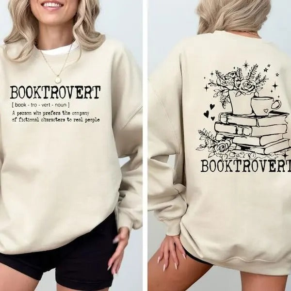 Wildflower Booktrovert Sweatshirt Gift For Librarian, Book Club Shirt, Bookish Hoodie, Book Lover Gift Shirt, Teacher Crewneck, Unisex Shirt, Gift For Her, Gift For Him
