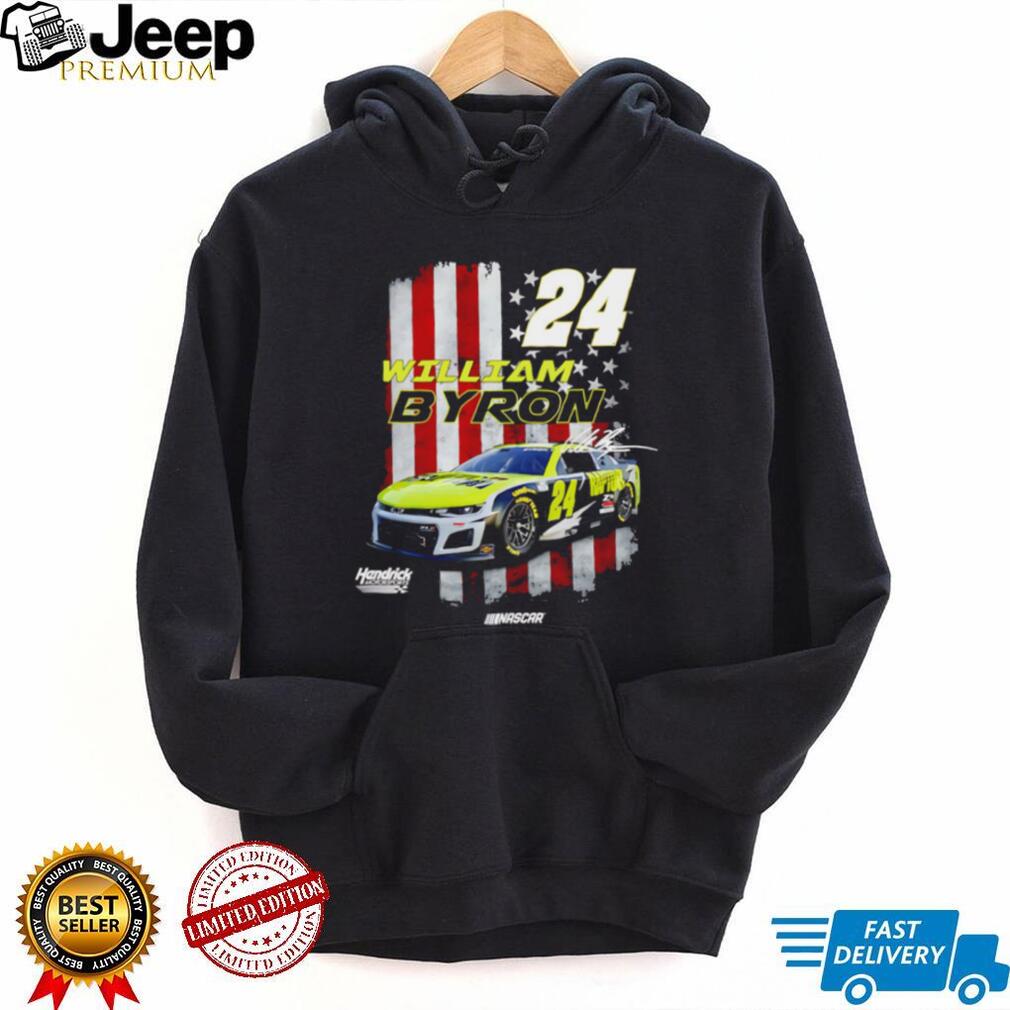 William Byron #24 NASCAR Hendrick Motorsports Patriotic American Flag T Shirt