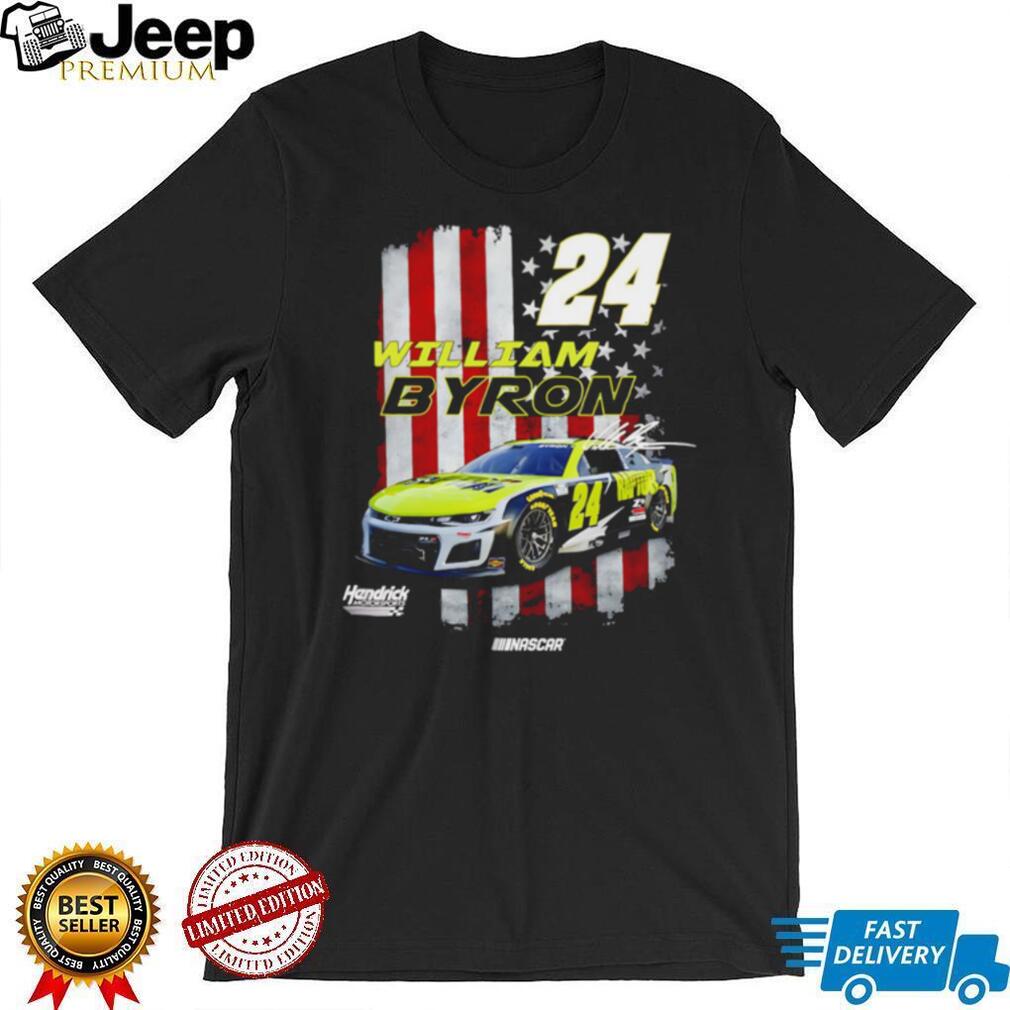 William Byron #24 NASCAR Hendrick Motorsports Patriotic American Flag T Shirt