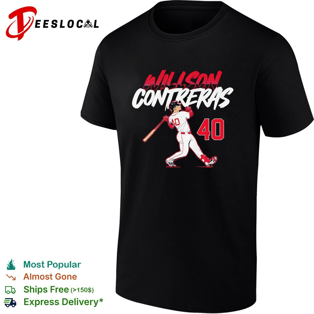 Willson Contreras Boston Red Sox Slugger Swing Number 40 shirt