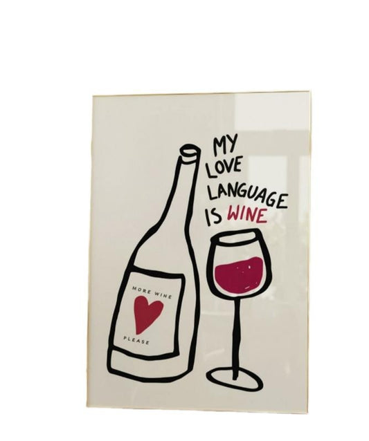 Wine Art Print, Wine Illustration, Kitchen Art Print, Cocktail Print, Minimalist Art, Dining Room Art, Trendy Print, Poster Prints No Frame, Gifts For Women Bedroom Decor, Wall Art Room Decor, Gifts For Birthday Christmas Xmas Landscape Ornaments