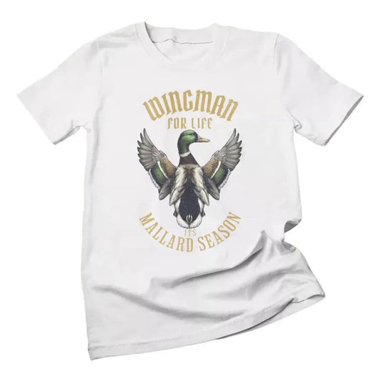 Wingman for life It Mallard Duck Season 2024 2025 T-shirt For Men Mallard Duck Vintage Distressed Nature Lover Wildlife...