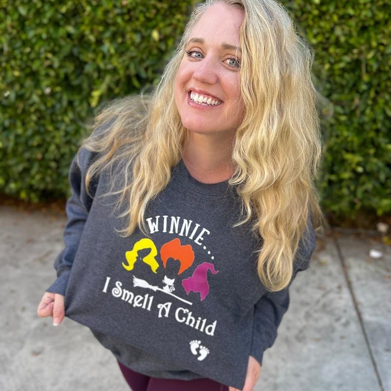 Winnie I Smell a Child Sweatshirt For Halloween, Halloween Pregnancy Announcement Hoodie, Witchy Pregnant Shirt, Halloween Maternity Outfit
