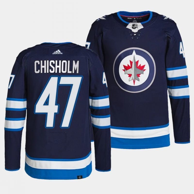 Winnipeg Jets #47 declan chisholm home navy jersey