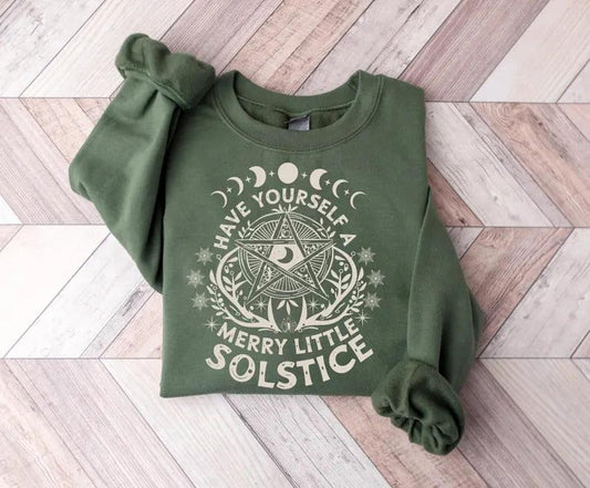 Winter Solstice Sweatshirt, Yule Christmas Sweater, Have Yourself A Merry Little Solstice Sweatshirt, Yule Holiday T-Shirt, Pagan Christmas Shirt