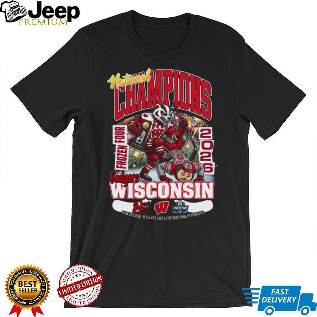 Wisconsin Badgers 2026 Frozen Four National Champions Back To Back Coffee T Shirt
