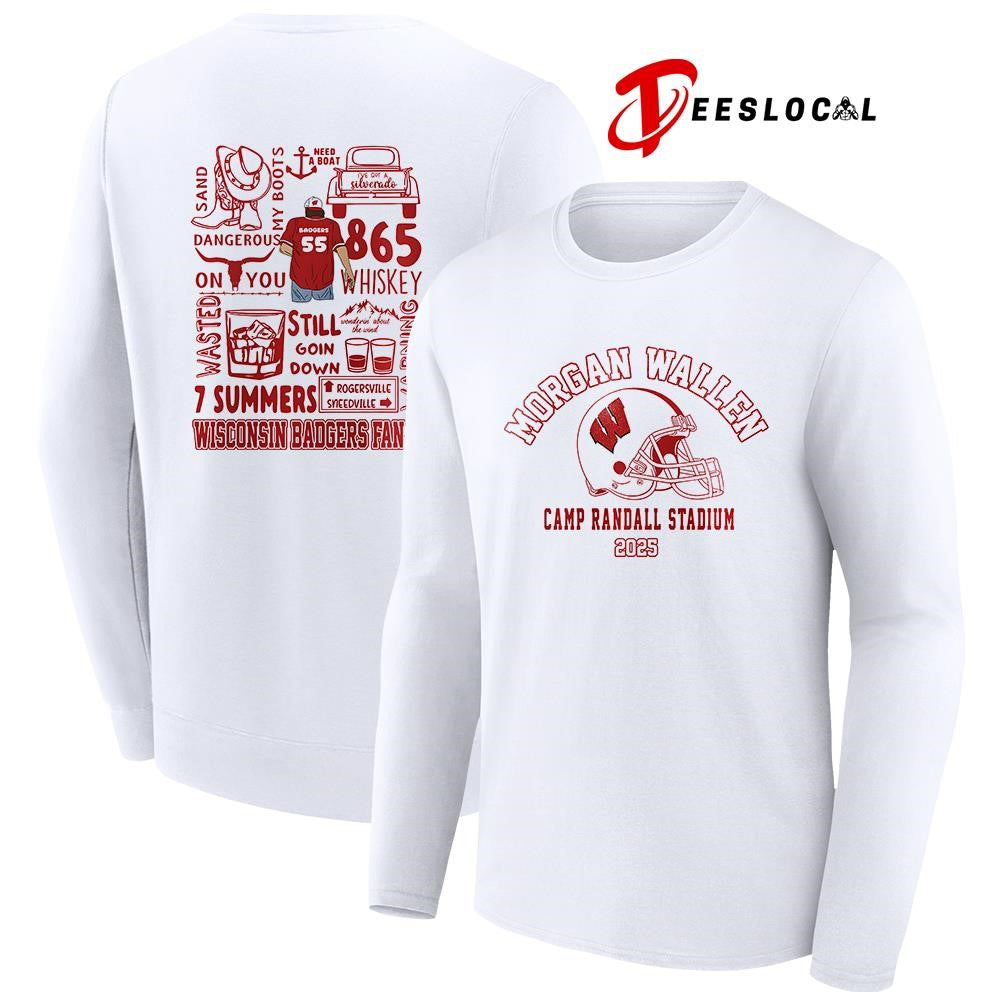 Wisconsin Badgers x Morgan Wallen Camp Randall stadium logo icons shirt