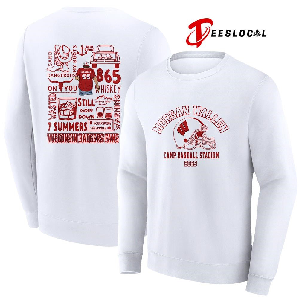 Wisconsin Badgers x Morgan Wallen Camp Randall stadium logo icons shirt