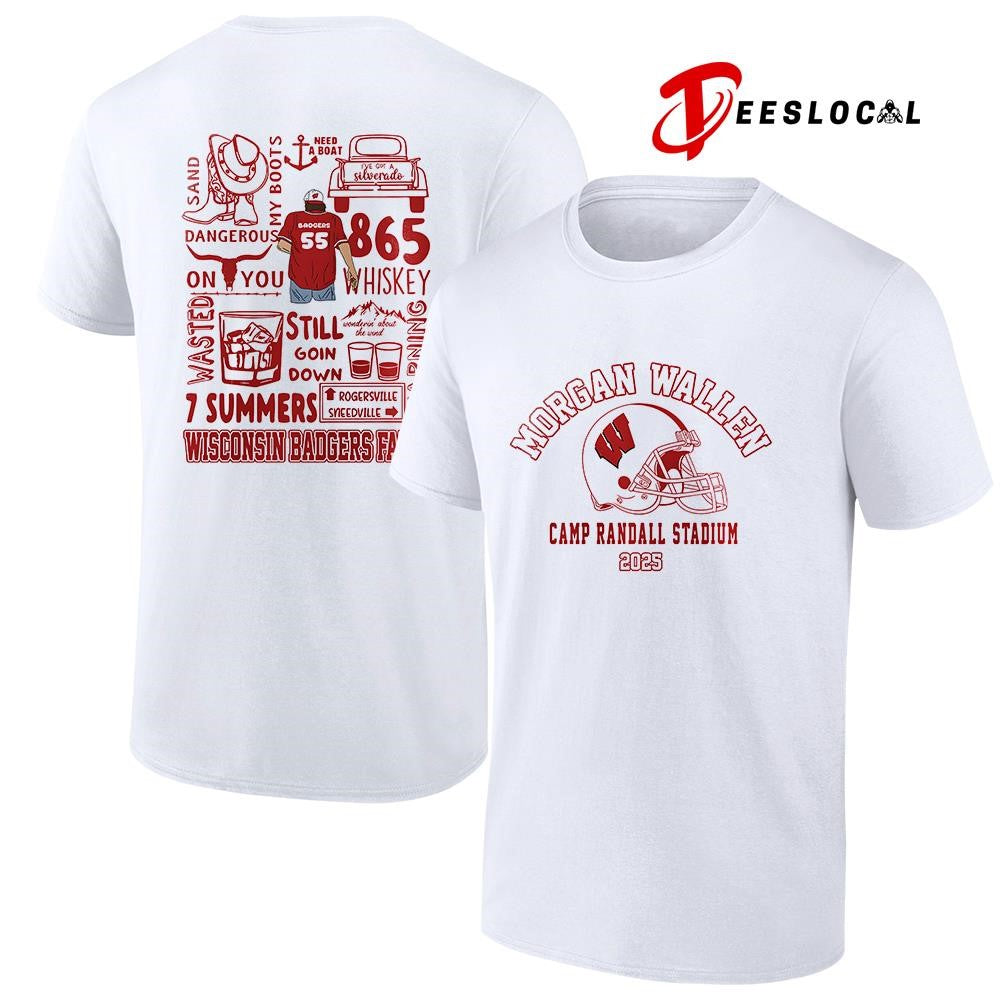 Wisconsin Badgers x Morgan Wallen Camp Randall stadium logo icons shirt