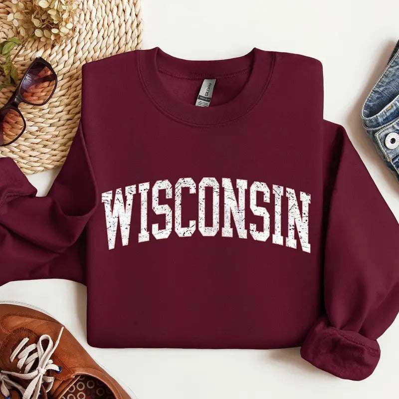 Wisconsin, Football, Sports, Game Day, Big Game, Touchdown, Tailgate Party, University, College, State Sweatshirt,...