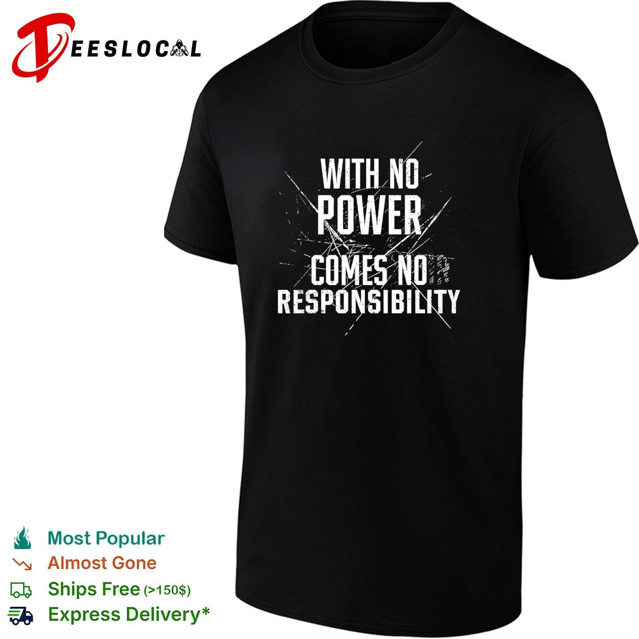 With no power comes no responsibility shirt