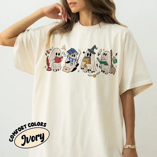 Wizard House Ghost Comfort Colors Shirt, Wizard Ghost TShirt, Halloween Gift For Book Lover, Gift For Potterheads ...