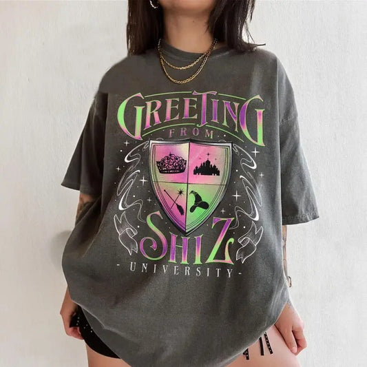 Wizard University Movie Fan  Shirt, Changed For Good T Shirt, Wicked Defying Gravity Tee, Pink And Green Gift Crewneck Cotton