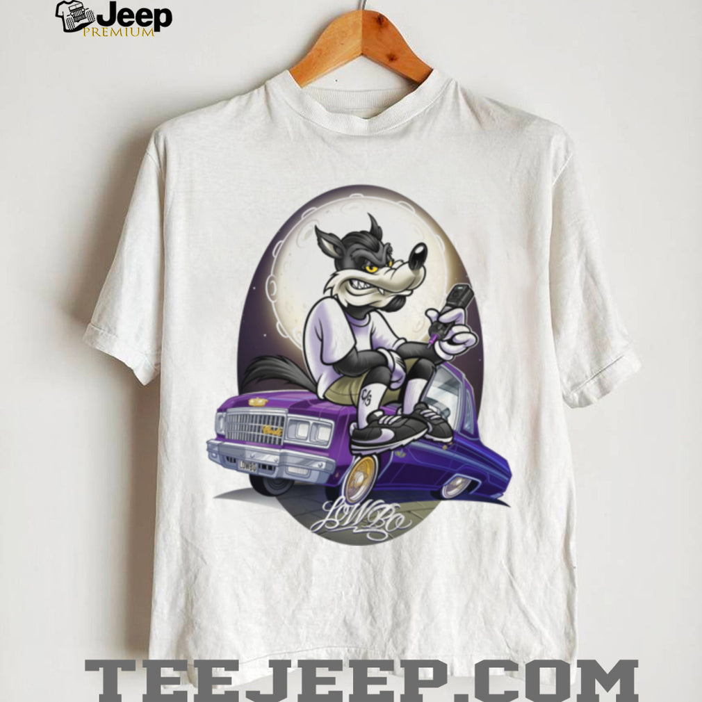 Wolf Lowrider Car Chicano Style Tattoo Art Graphic T Shirt