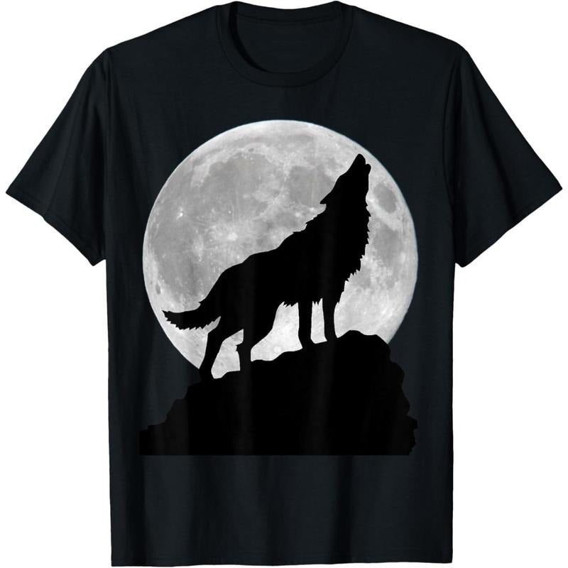 Wolf in moon light - Cool full dog pup howling T-Shirt made in usa Hoodie, Sweatshirt | WearSparks.com